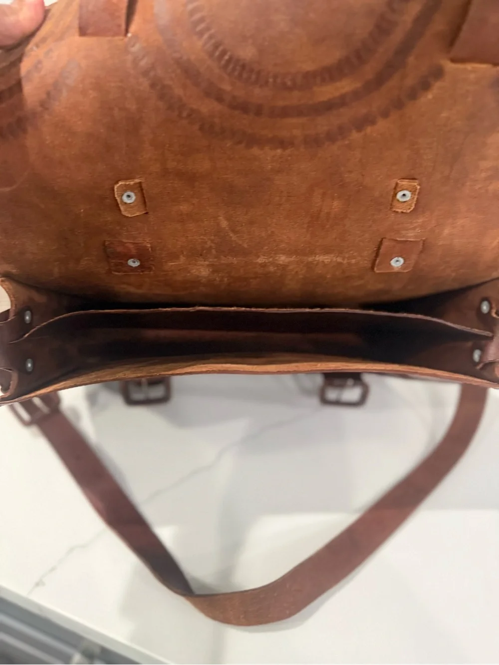 Vintage 70’s Genuine Brown Leather Messenger Bag